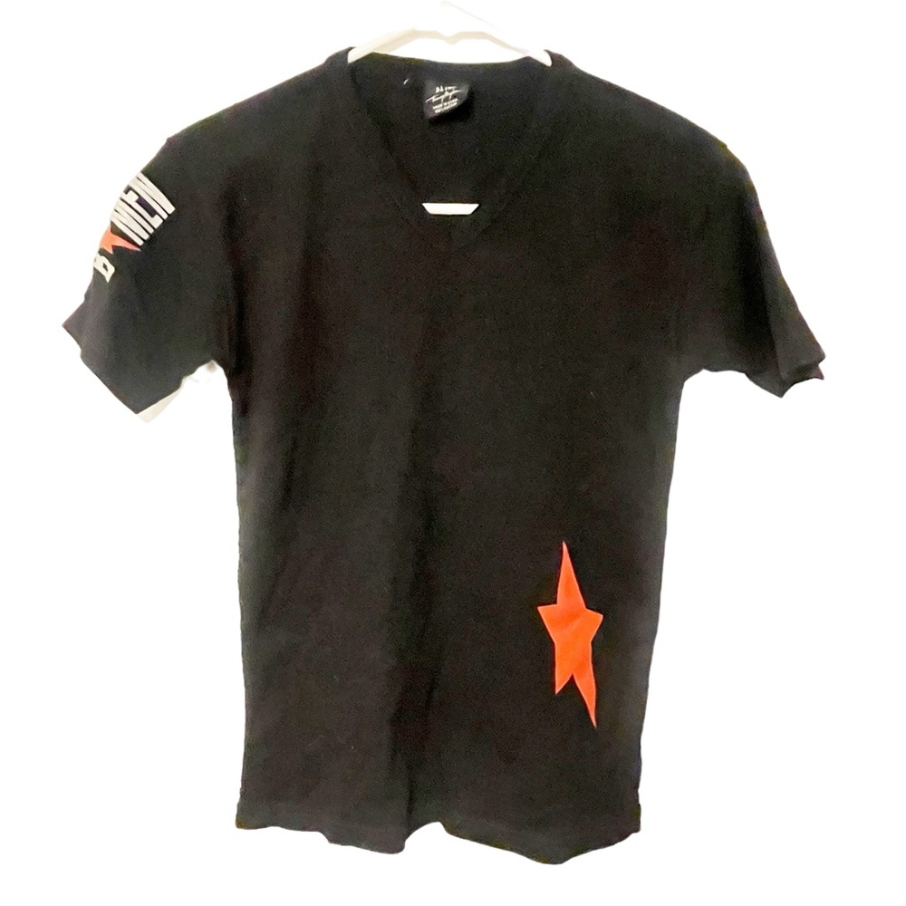 Thierry Mugler Size Medium Black Star Graphic Cotton Short Sleeve Top